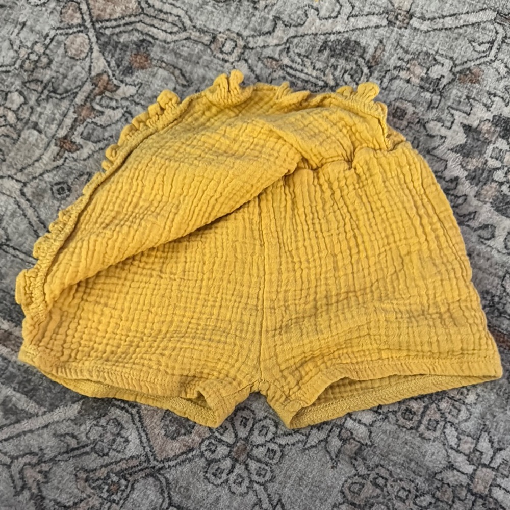 Yellow Ruffle Kids Shorts - Picture 3 of 5